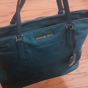 Michael Kors Teal nylon Tote Bag